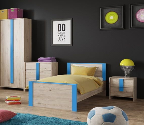 Каркас кровати Скаут 900 (дуб бонифаций,софт тач индиго)_1