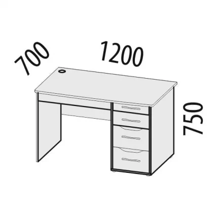 Стол компьютерный с надстройкой Мегаполис 55.15 55.23 Сосна Астрид_3