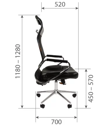 Кресло для руководителя CHAIRMAN 700 сетка Черный_4