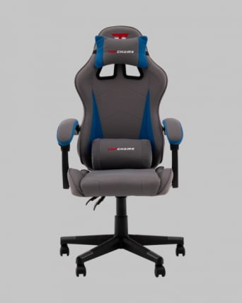 Кресло спортивное TopChairs Phantom серо-голубой_1