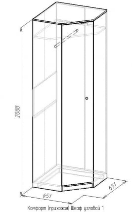 Шкаф угловой 1 Комфорт Бук (прихожая)_1