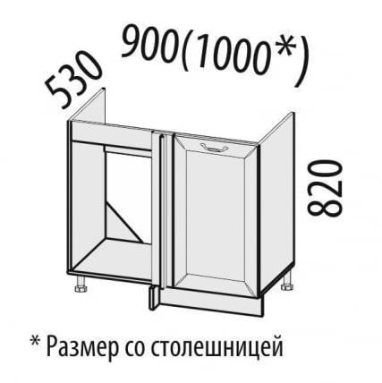 Стол кухонный под мойку угловой (лев/прав) Оливия 71.52_1