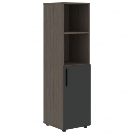 Шкаф-колонка с глухой малой дверью (правый) VELION VMCS 40.5 R Яшма черный Дуб Сильвер_0