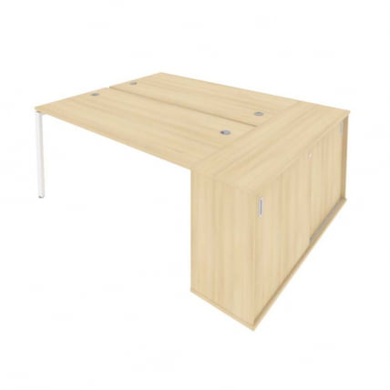 Рабочая станция с опорным шкафом-купе Metal System Б.РС-СШК-1.4 Акация/Белый_0