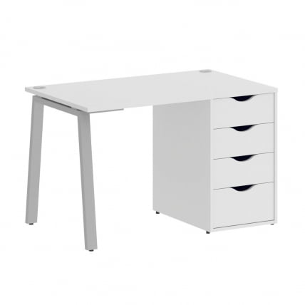 Стол письменный HOME OFFICE VR.SP-3-118.4.A Белый/Серый металл_0