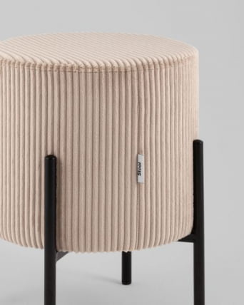 Пуф Кейси велюр рельефный бежевый_3