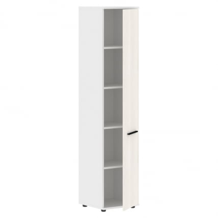 Шкаф-колонка с глухой дверью EDIS EHCS 42.1 Ясень Траун Черный Белый_1