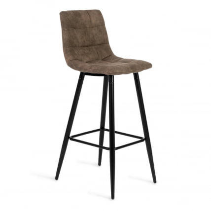 Стул барный SPICE (mod.8078) металл,ткань наппа, 51 x 42 x 104 см, светло-коричневый/черный, PK-01_0