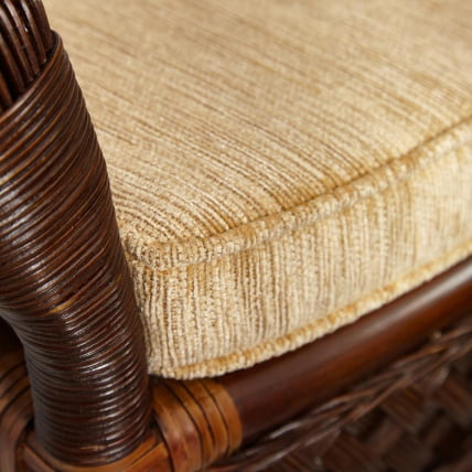 Комплект обеденный ANDREA GRAND (стол со стеклом+6 кресел+ подушки) Pecan Washed (античн. орех), Ткань рубчик, цвет кремовый_18