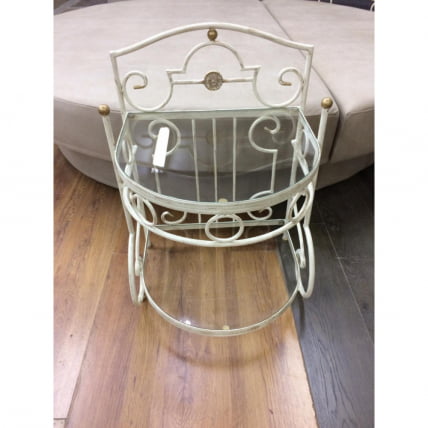 Кровать Мадена с кованым изголовьем + тумбочка кованая (цвет ковки №7)_5