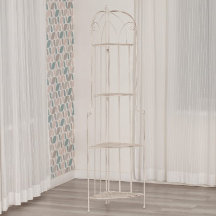 Этажерка угловая Secret De Maison Nicole (PL08-10338) стальной сплав, античный белый, 48х33х159 см_6