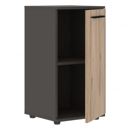 Шкаф колонка с глухой малой дверью EDIS ELCS 42.1 Дуб Денвер светлый Черный Мокко_1