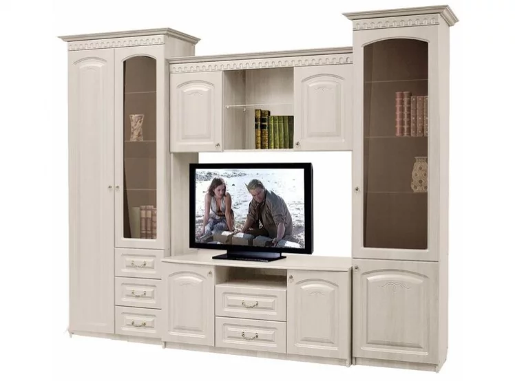 Комплект мебели для спальн и гостиной Гармония-4 №2 Дуб беленый Туя светлая_0