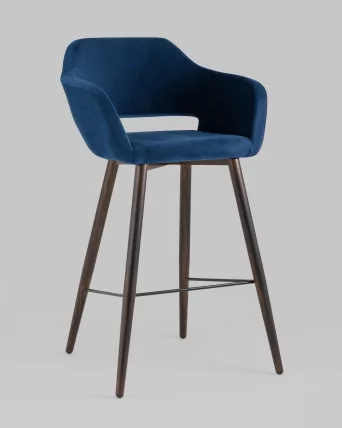 Стул барный Саймон Б велюр Темно-синий_1