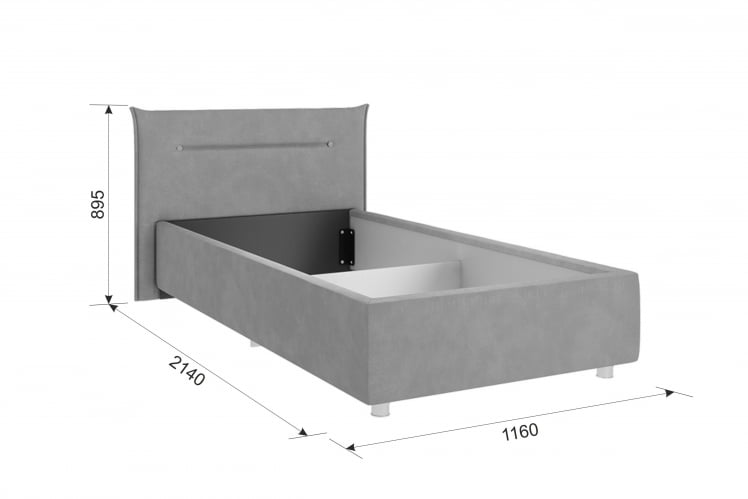 Кровать 0.9 Квест с подъем. механизмом ZP.KM0.9-03 сосна (велюр)_2