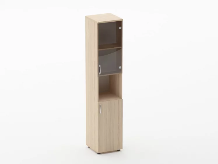 Шкаф высокий со стеклом и нишей Glassy 6.19.14Пр Орех_0