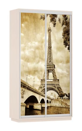 Шкаф-купе двухдверный Экспресс Хит Париж/Дуб молочный_0