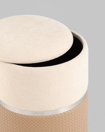 Пуф Кэрри с ящиком бежевый шенилл с экокожей_4