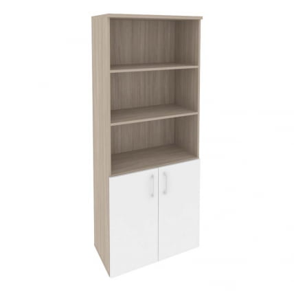 Шкаф высокий широкий (2 низких фасада ЛДСП) ONIX O.ST-1.1 Дуб Аттик/Белый_0