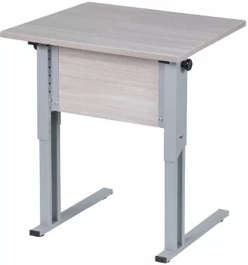 Парта одноместная рост 3-7 прямые углы Серый/Металл Серый_0