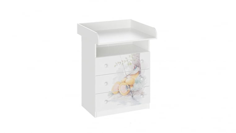 Комод комбинированный со столом пеленальным Тедди СМ-294.04.001 Белый с рисунком_0