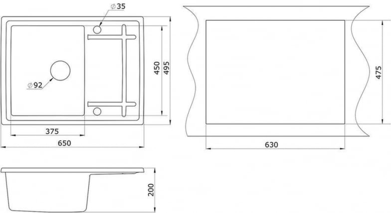 Кухонная мойка GRANULA 6501 Брют_2