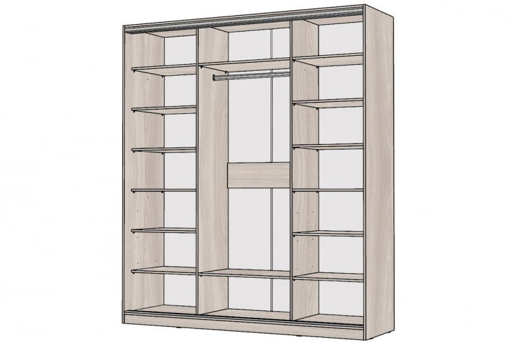Шкаф-купе 3-х дверный Виктория 2000х584х2300, Ясень шимо светлый 20ДЗЗЗДЗЗЗДЗЗЗ-ПППП-Яшс 310-2437_1