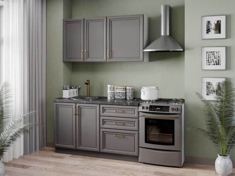 Тумба кухонная 600 с 3 ящиками ЛЮКС (4) Джелатто ЛД 241.910.000.122 Белый Оникс серый_2