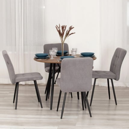 Стул обеденный Medeo LT, флок , серый/черный, 29, 45х56х89 см_14