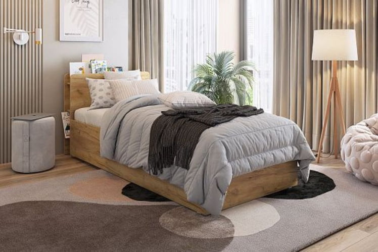 Каркас кровати Юниор 90х200 см SMU-02 дуб крафт золотой_8