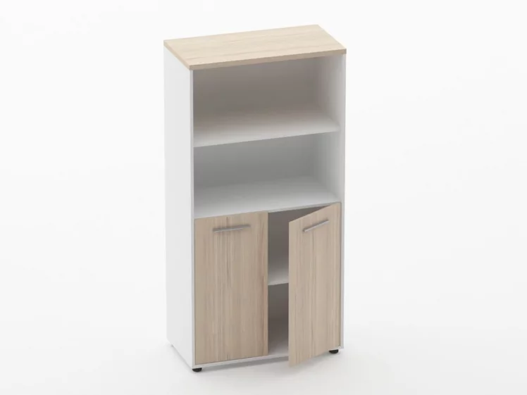 Шкаф 3 широкий 2 полки открытые, 2 полки закрытые Deka 10.16.111 Туя/Белый_1