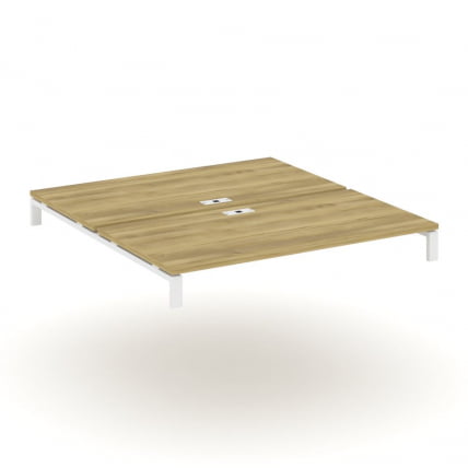 Двойной стол надставка на две опорные тумбы CONCEPT CN.DSN-007 Дуб Винченцо Белый_0