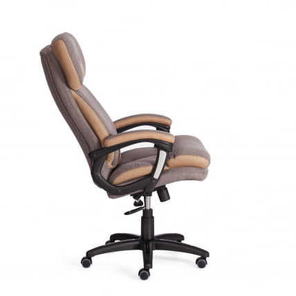 Кресло DUKE ткань рогожка Nice, мокко (серо-бежевая) / сетка бронза, TW-21_2