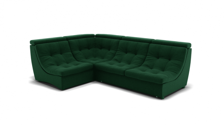 Диван Монако-3 (ЗР) Цвет фасада: Зеленый; Тип: Универсальный; Материал фасада: Металл/Велюр_0