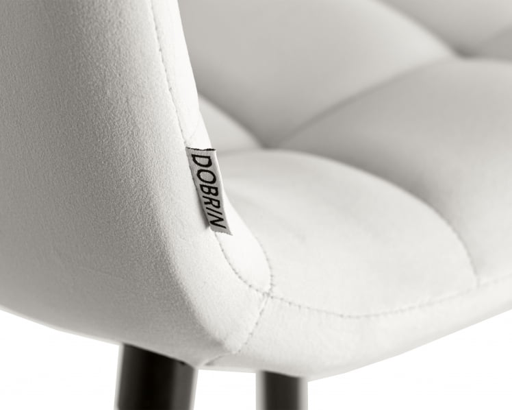 Стул полубарный DOBRIN OLIVIA (черные матовые ножки, светло-серый велюр (108-52))_7