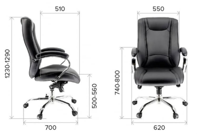 Кресло руководителя King M экокожа Кремовый_4