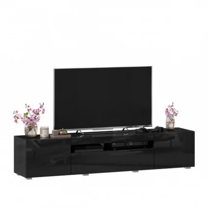 Тумба под ТВ 1800 Бруклин ЛД 685.020.000 М Черный глянец_2