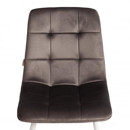 Стул CHILLY (mod. JSC-220) Велюр/металл , 44,5х52,5х88 см, Dark grey (темно-серый) HLR24 / белый_6
