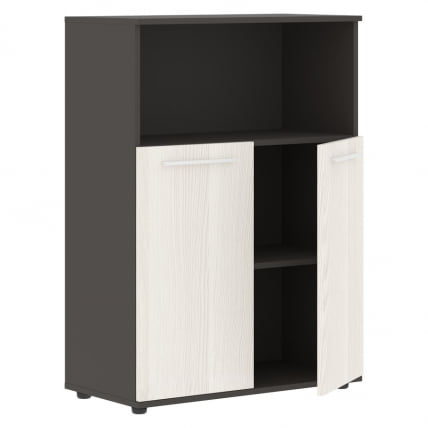 Шкаф с глухими малыми дверьми EDIS EMCS 85.3 Ясень Траун Белый Мокко_1