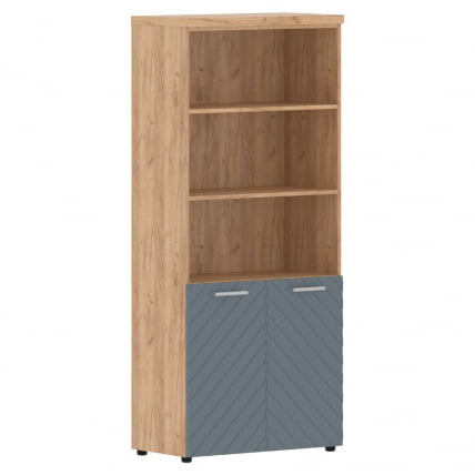 Шкаф с 1 комплектом глухих малых дверей и топом Torr LUX TLHC 85.5 Дуб Бофорд Серо-голубой_0