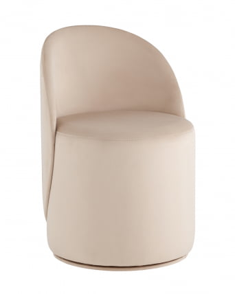 Пуф Loreen вращающийся велюр Молочный_0