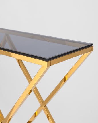 Консоль ИНСИГНИЯ 115*30 Золото стекло smoke_4