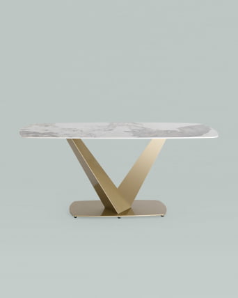 Обеденный стол Аврора 180x90 Белый мрамор_2