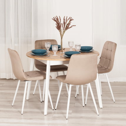 Стул CHILLY (mod. JSC-220) Велюр/металл , 44,5х52,5х88 см, Beige (бежевый) HLR8 / белый_10