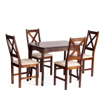 Стул CROSSMAN (комплект) NEW, Многослойный березовый шпон, 41х40x100 см, cappuchino/велюр бежевый_8