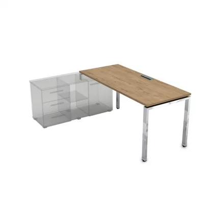 Стол рабочий, прямолинейный три опоры, левый GLOSS LINE НСТЛ-П.979 Teakwood_0