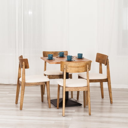 Стол RAGNAROK дерево вяз/железная опора, 70х70х76 см, груша №3/черная опора_6