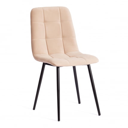 Стул CHILLY MAX Велюр/металл , 45 х 54 х 90 см , бежевый/черный_0