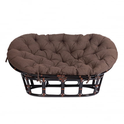 Диван MAMASAN/МАМАСАН 23/02 W /с подушкой/ подушка 182х119 см, 169х102х80 см, Antique brown (античный черно-коричневый), ткань, коричневый, 3М7_2