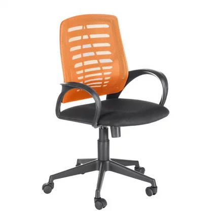 Кресло Ирис Черно-оранжевое Черный пластик_0